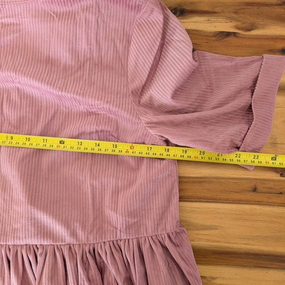 Elegant Mauve Ribbed Mini Dress - Picture 8 of 8